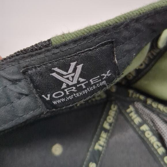 Vortex Strapback Baseball Cap Green One Size Adjustable Patriotic Vented Holes - Picture 9 of 9